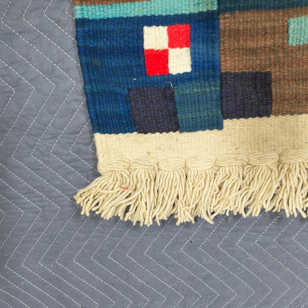 Vintage Southwestern Tapestry Wall‎ Hanging Desert Pueblo Cactus Handwoven 38x28 - Picture 5 of 9